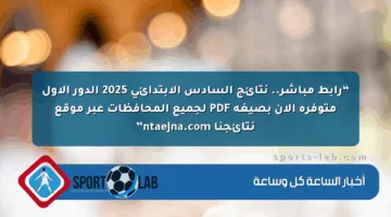“رابط مباشر.. نتائج السادس الابتدائي 2025 الدور الأول متوفرة الآن بصيغة PDF لجميع المحافظات عبر موقع نتائجنا ntaejna.com”
